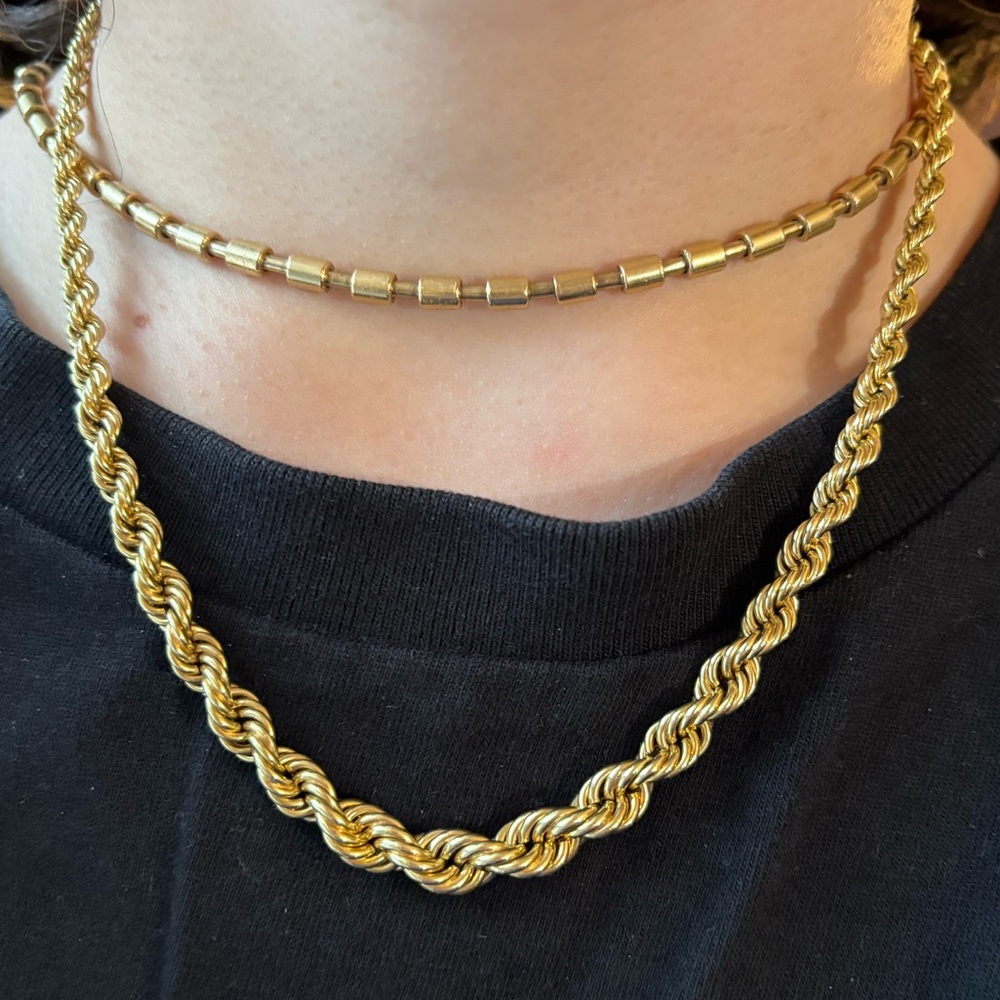 14K Yellow Gold Graduated Rope Chain 18" - Vintage Mint Quality